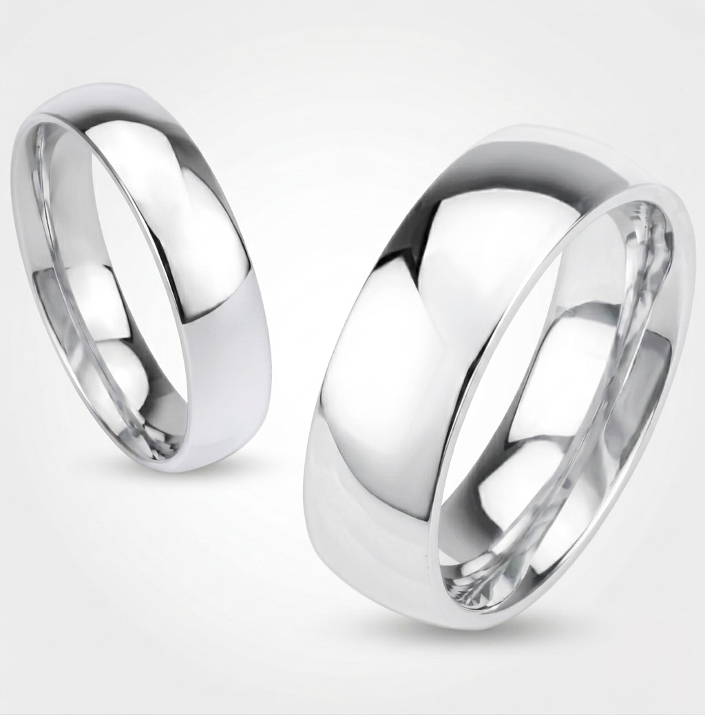 ST2477-AR001 His & Her 3pc Stainless Steel 1.39 Ct Cz Bridal Set & Men's Classic Wedding Band