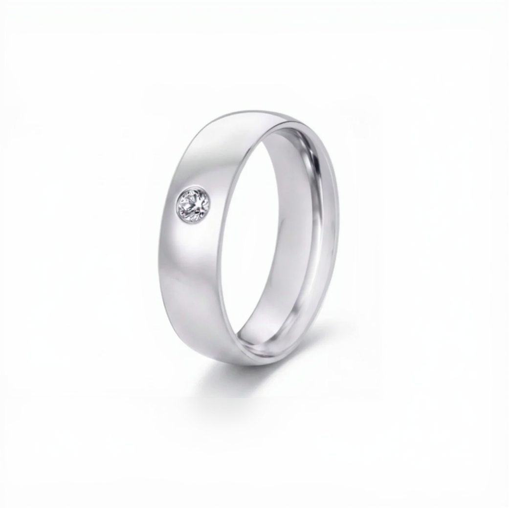 ST1231-AR011 His & Her 3 Pc Stainless Steel 1.75 Ct Cz Bridal Set & Men Zirconia Wedding Band