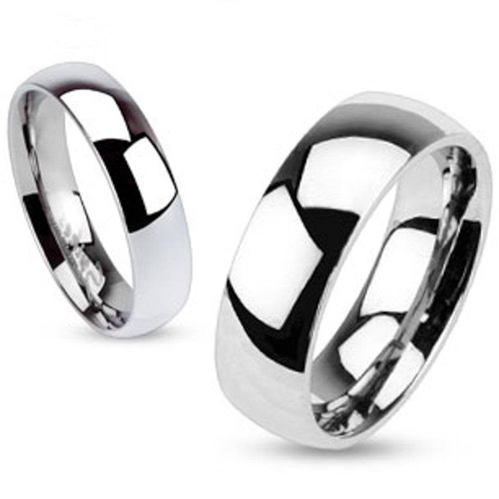 ST1321-AR001 His & Hers 3pc Stainless Steel Bridal Engagement Set & Mens Classic Wedding Band