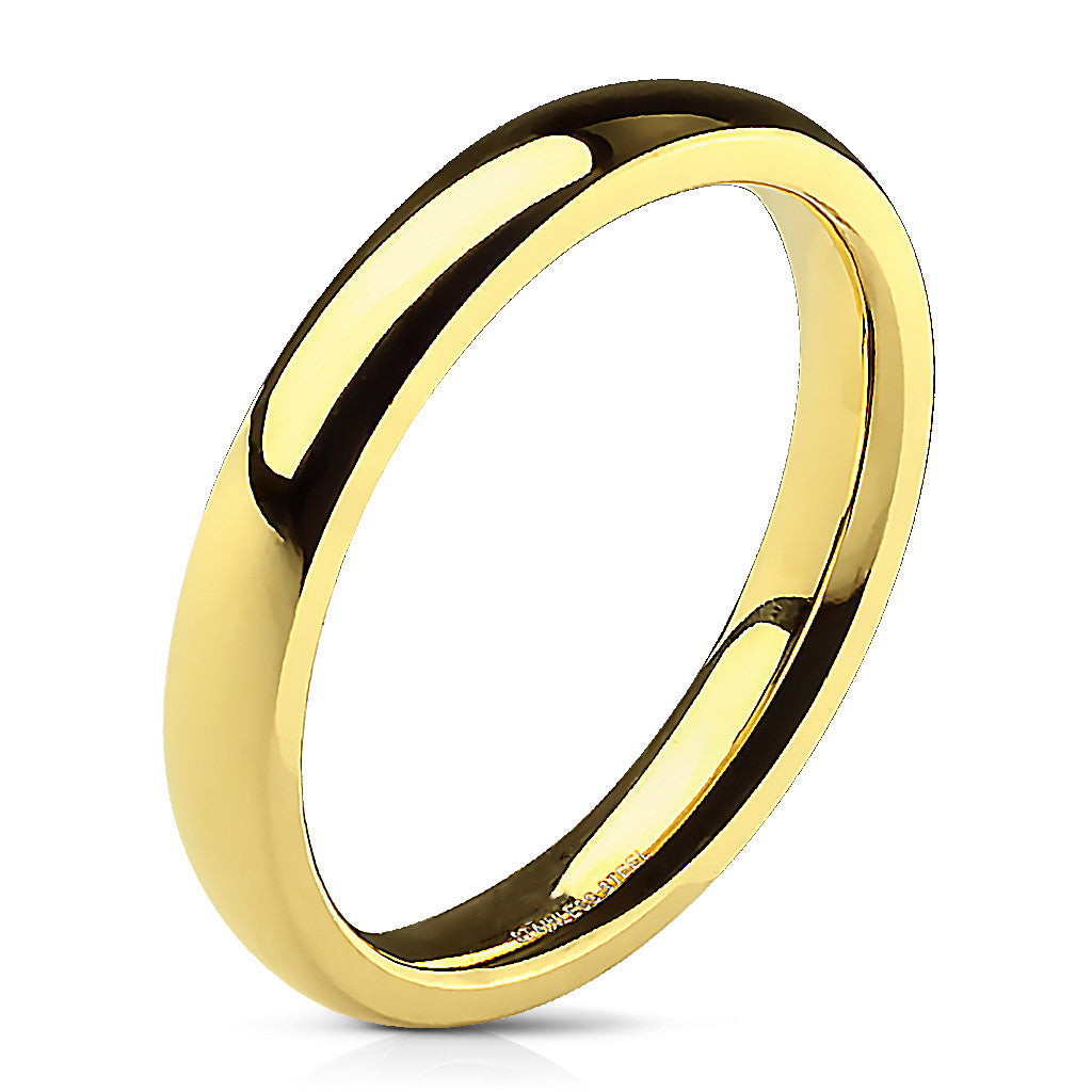 Classic 14k Gold Plated Comfort Fit Wedding Ring - Stainless Steel Band 3mm-8mm