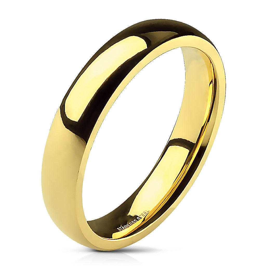 Classic 14k Gold Plated Comfort Fit Wedding Ring - Stainless Steel Band 3mm-8mm