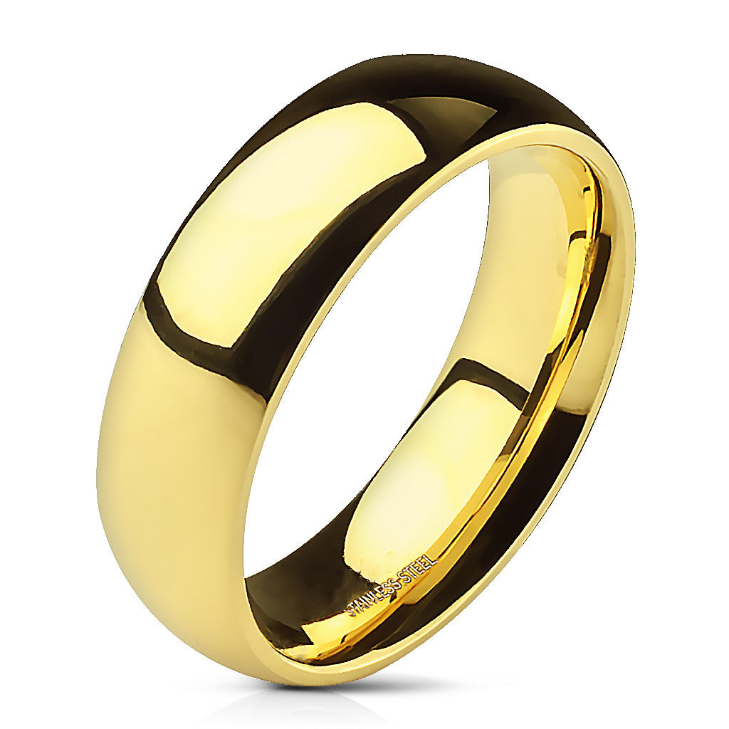 Classic 14k Gold Plated Comfort Fit Wedding Ring - Stainless Steel Band 3mm-8mm