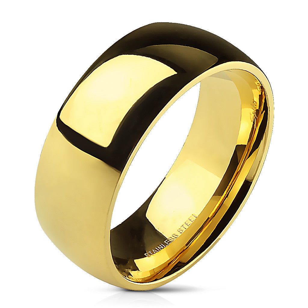 Classic 14k Gold Plated Comfort Fit Wedding Ring - Stainless Steel Band 3mm-8mm