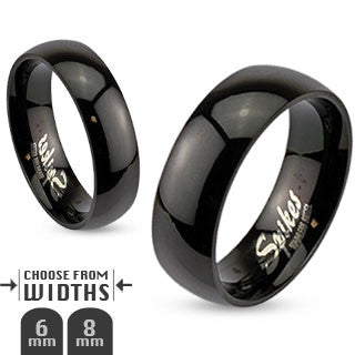 ST0W383J-AR003 His & Hers 3pc Stainless Steel Black Ion Plated Wedding Engagement Ring Band Set