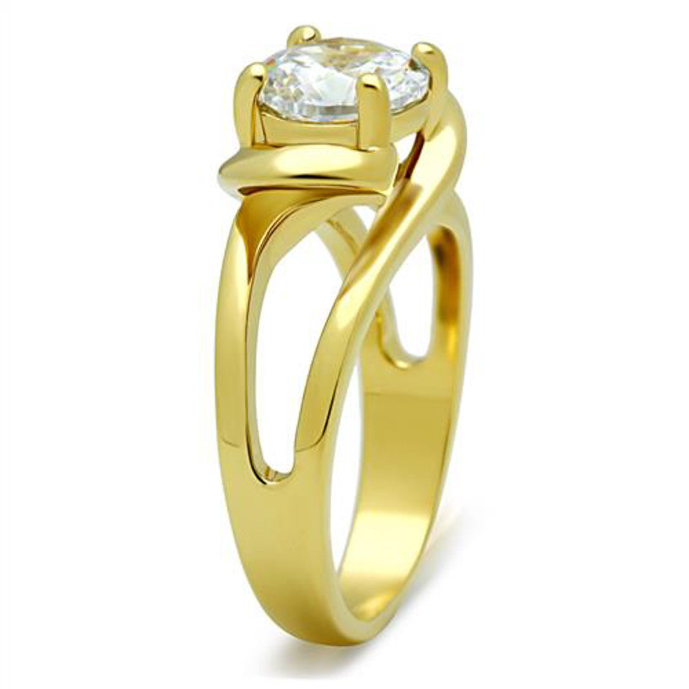 2.0 Ct Round Brilliant Cut CZ 14k Gold Plated Engagement Ring Women's Size 5-10