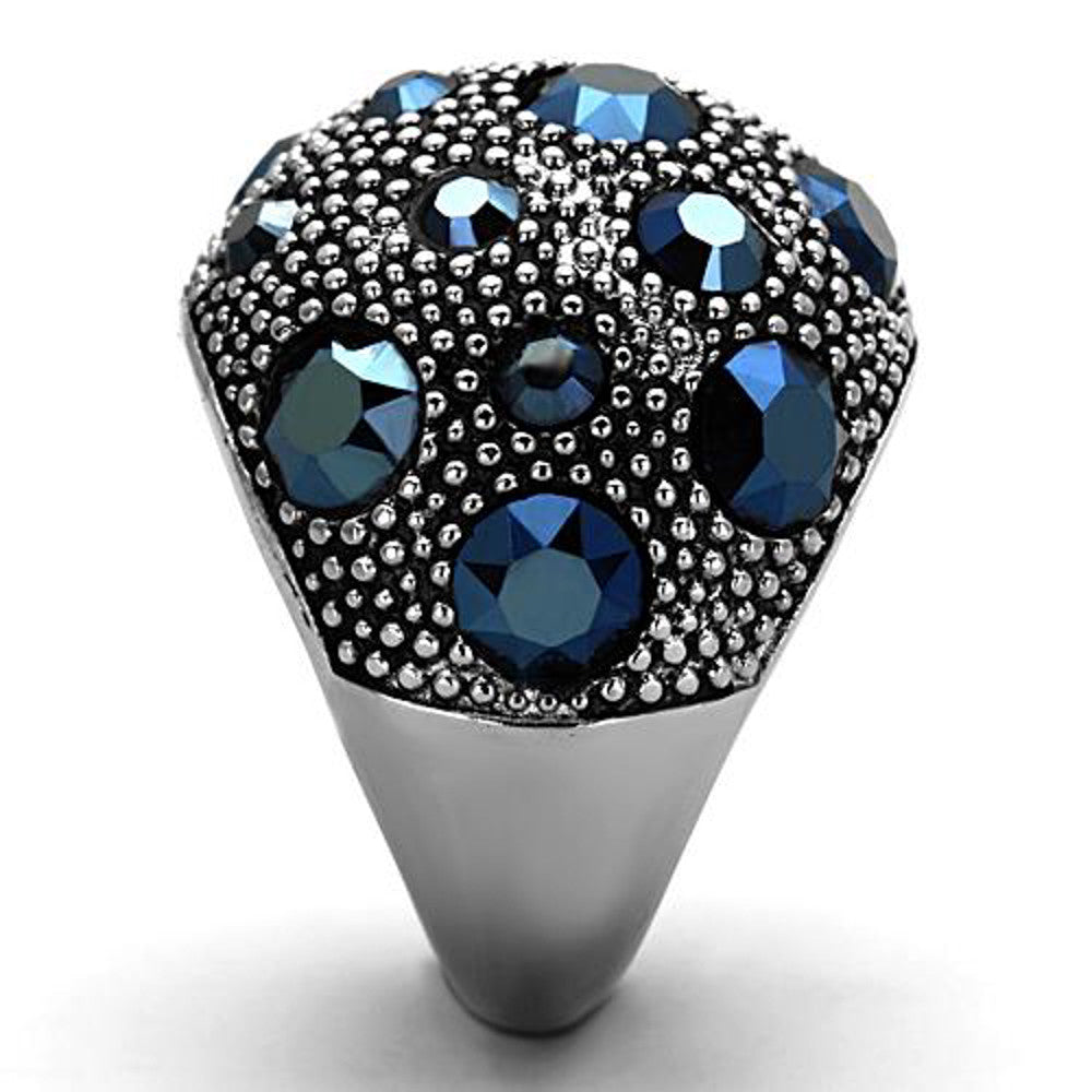 ARTK1310 Stainless Steel Women's 5.63 Ct Montana Crystal Cocktail Fashion Ring Size 5-10