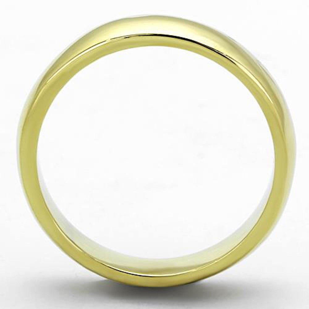 ARTK1375G Stainless Steel 316, 4.4mm Classic Gold Plated Unisex Wedding Band Sizes 5-13