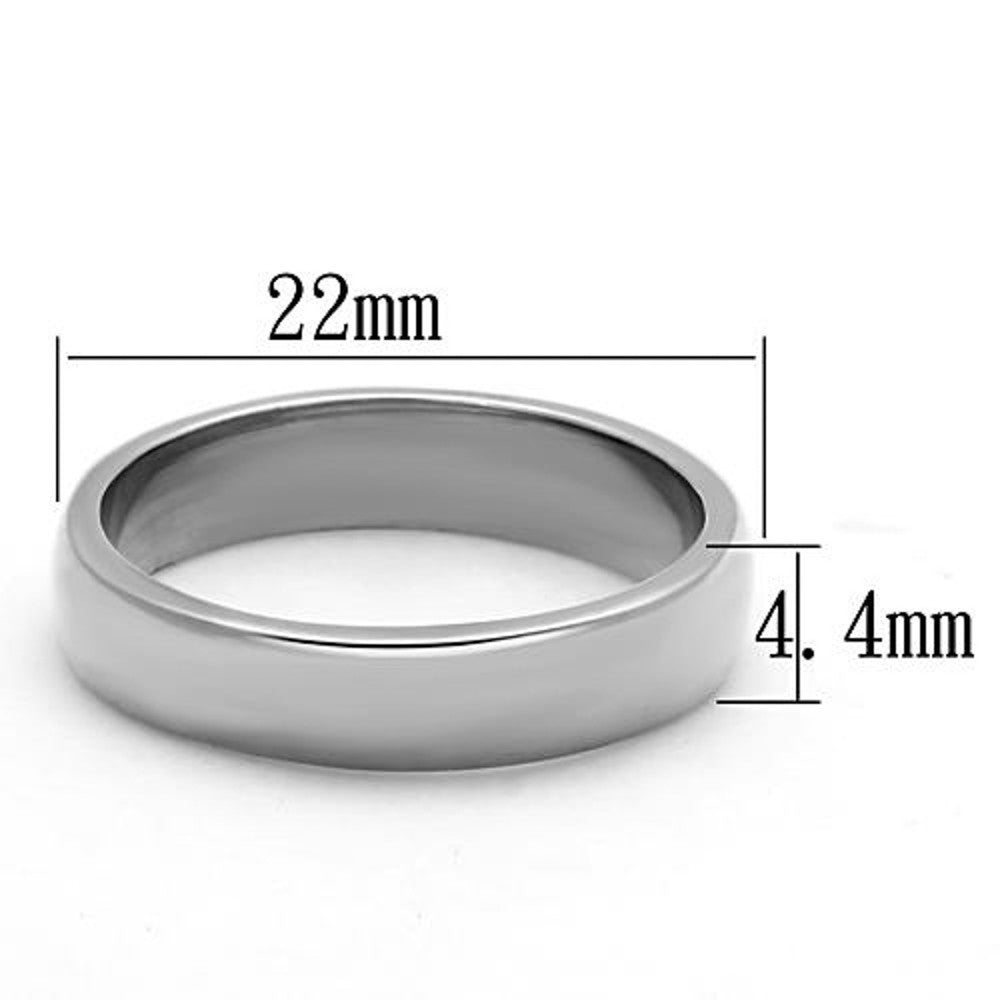 ARTK1375 Stainless Steel 316, 4.4mm Classic High Polished Unisex Wedding Band Sizes 5-13