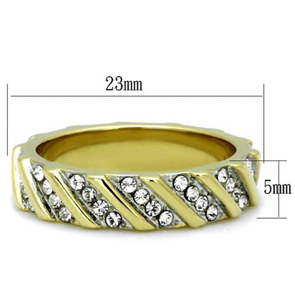 ARTK1557 Round Cut Two tone AAA CZ Eternity Anniversary Wedding Ring Band Women's Sz 5-10