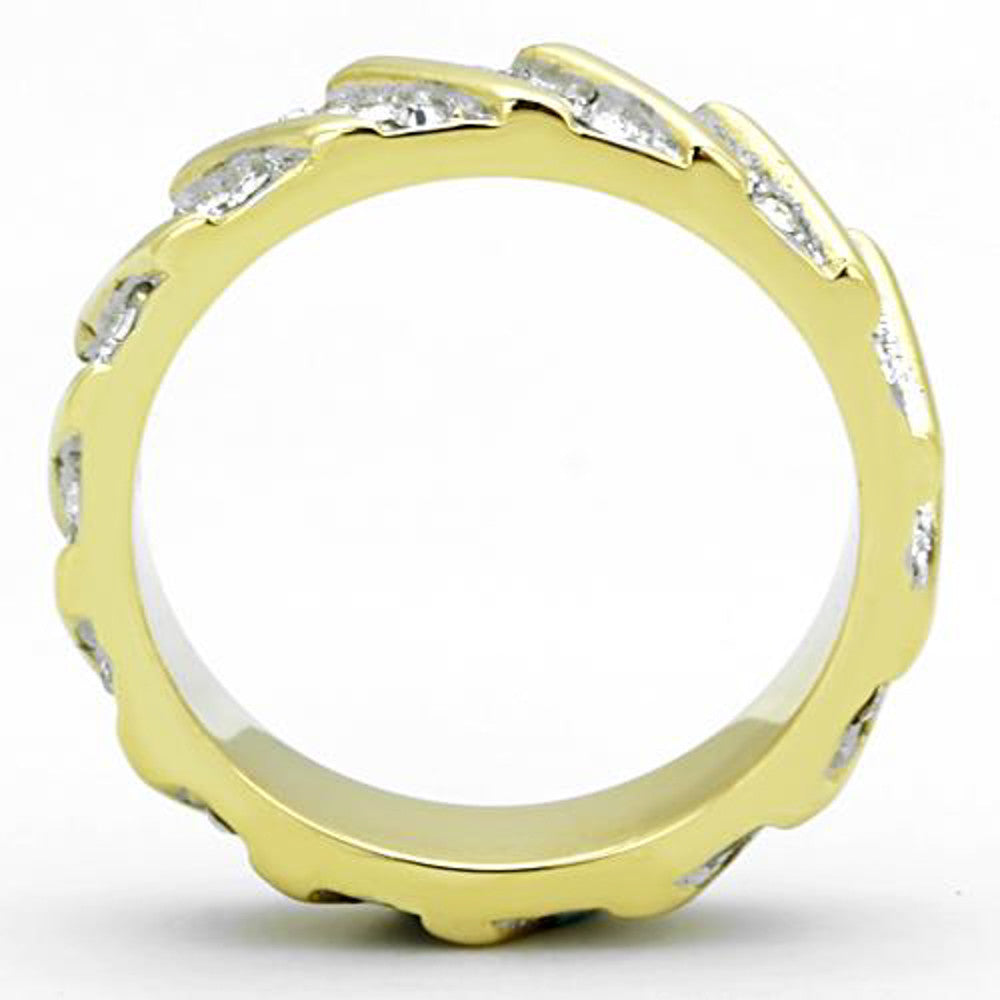 ARTK1557 Round Cut Two tone AAA CZ Eternity Anniversary Wedding Ring Band Women's Sz 5-10