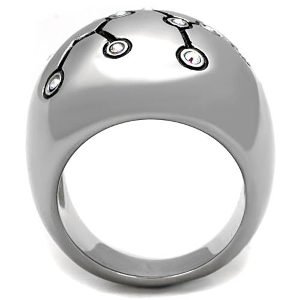 ARTK1685 Stainless Steel Top Grade Multi-Color Crystal Dome Fashion Ring Women's Sz 5-10