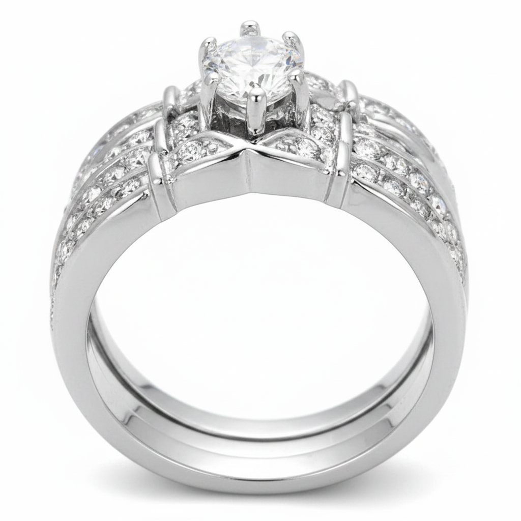 2.50 Ct Marquise Cut CZ Black Stainless Steel Wedding Ring Set Women's Size 5-10