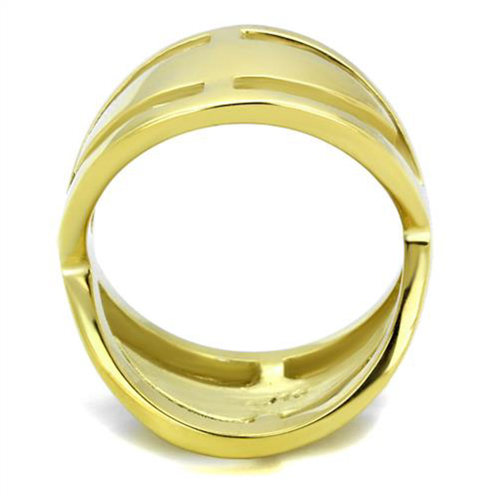 ARTK2157 Women's 14K Gold Ion Plated Stainless Steel 316 Cocktail Fashion Ring Size 5-10