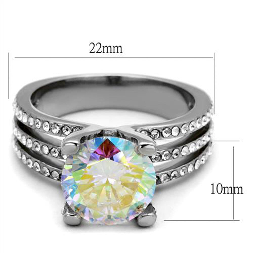 ARTK2179 Stainless Steel 4.41 Ct Stunning Cubic Zirconia Engagement Ring Women's Size 5-10