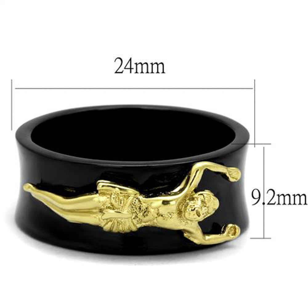 ARTK2240 Stainless Steel Black & Gold Plated Jesus Christ Ring Religious Band Men's 8-13