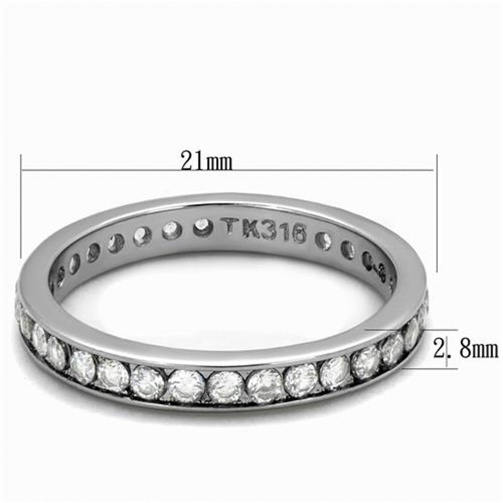 ARTK2343 Women's Round Cut AAA Zirconia Eternity Anniversary Wedding Ring Band Size 5-10