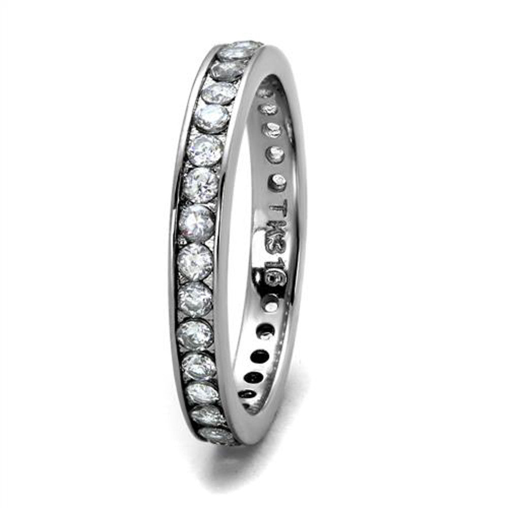 ARTK2343 Women's Round Cut AAA Zirconia Eternity Anniversary Wedding Ring Band Size 5-10