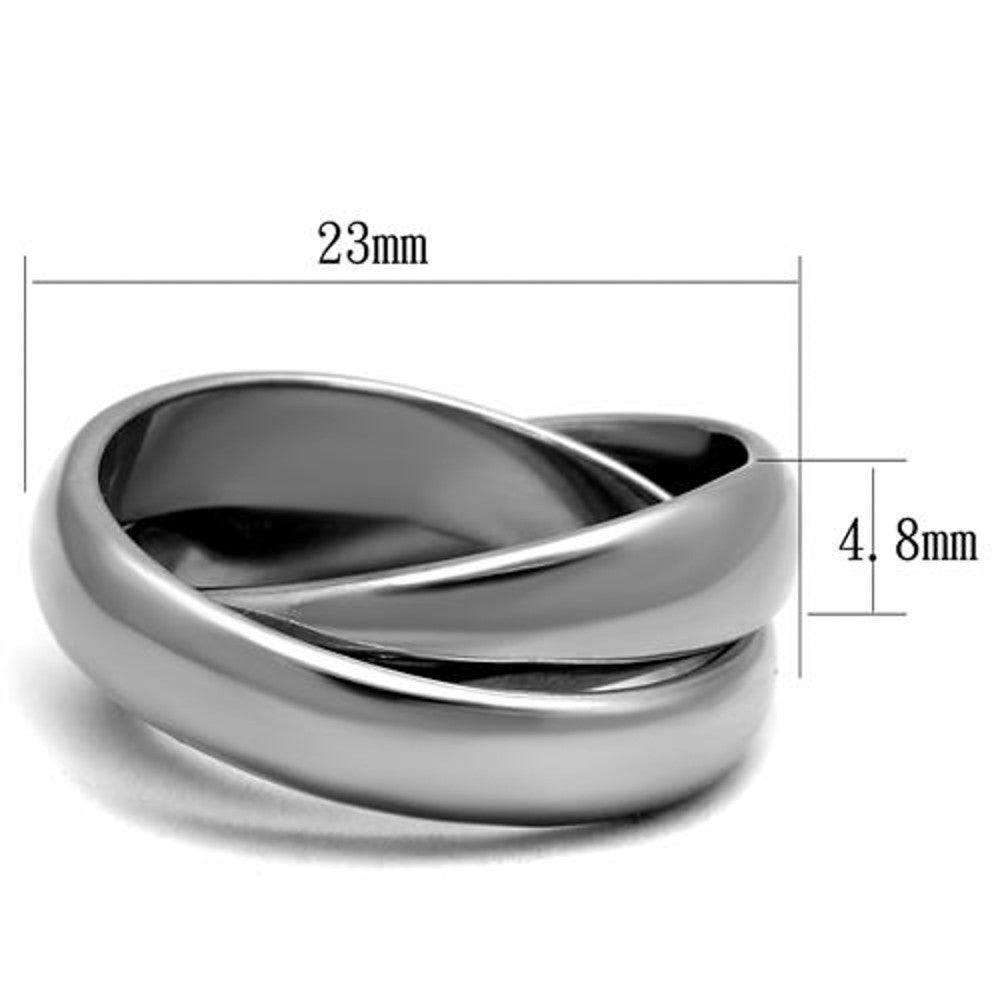 ARTK2498 High Polished Stainless Steel Intertwined Fashion Ring Bands Women's Size 5-10