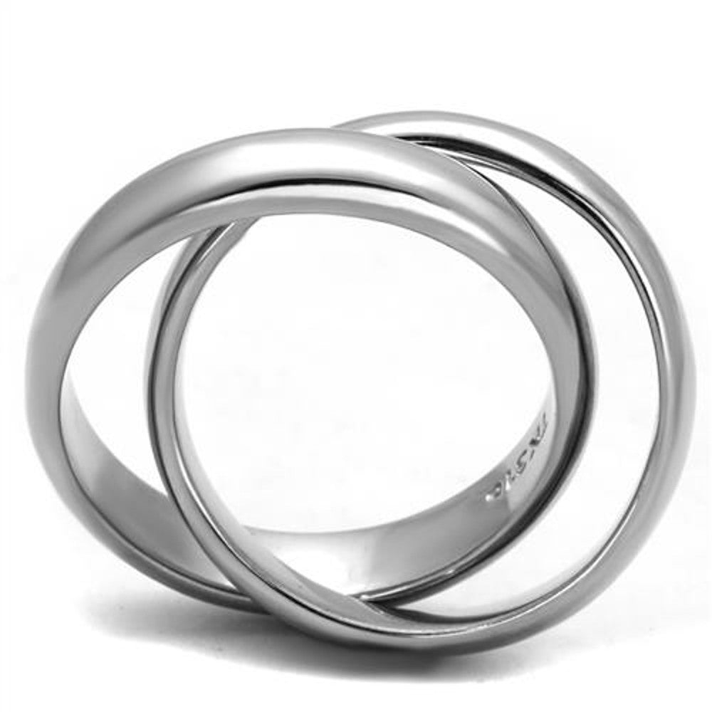 ARTK2498 High Polished Stainless Steel Intertwined Fashion Ring Bands Women's Size 5-10