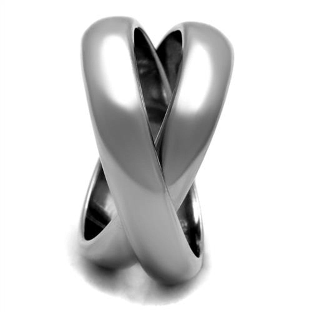 ARTK2498 High Polished Stainless Steel Intertwined Fashion Ring Bands Women's Size 5-10