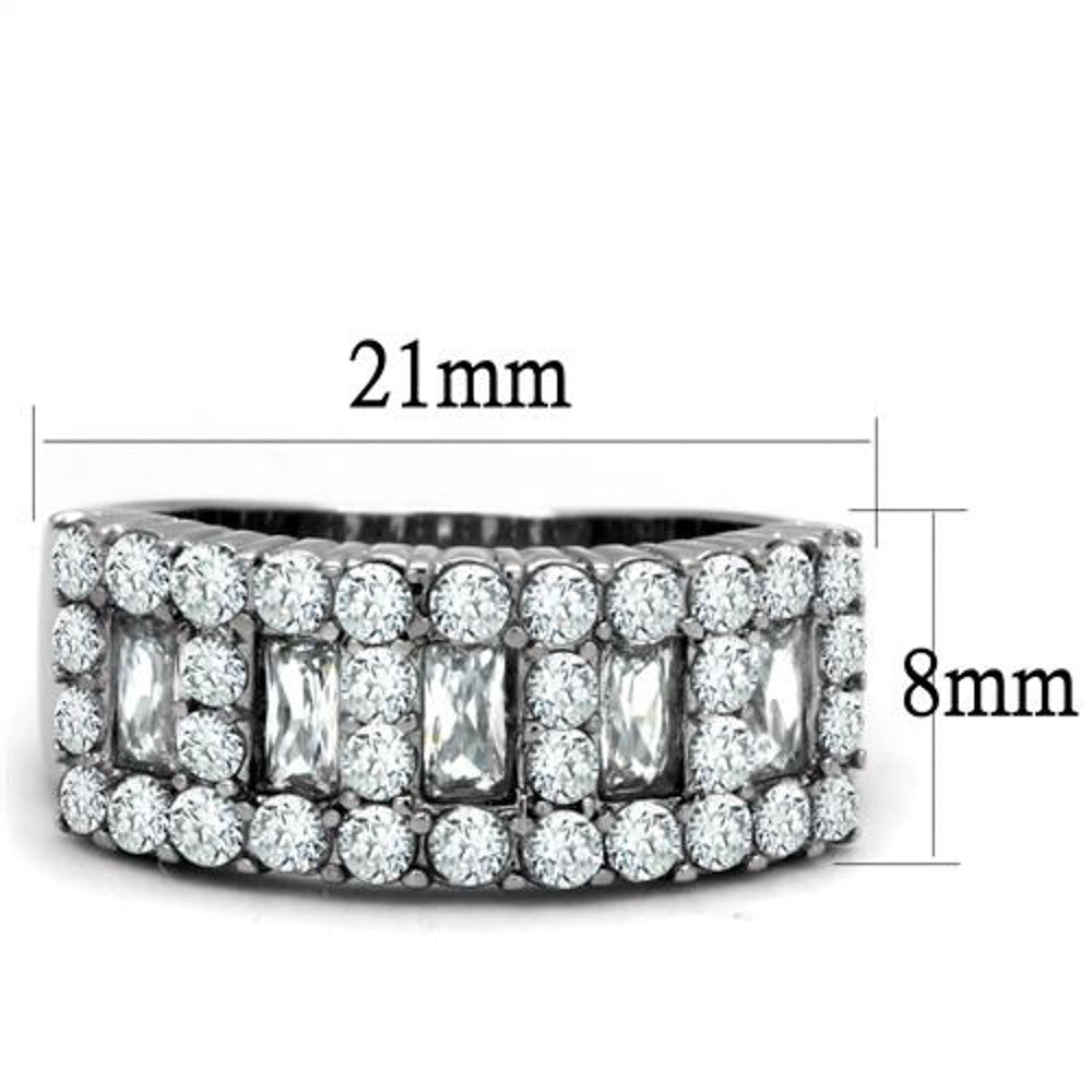 ARTK2866  Stainless Steel 1.77 Ct Cubic Zirconia Cocktail Fashion Ring Women's Size 5-10