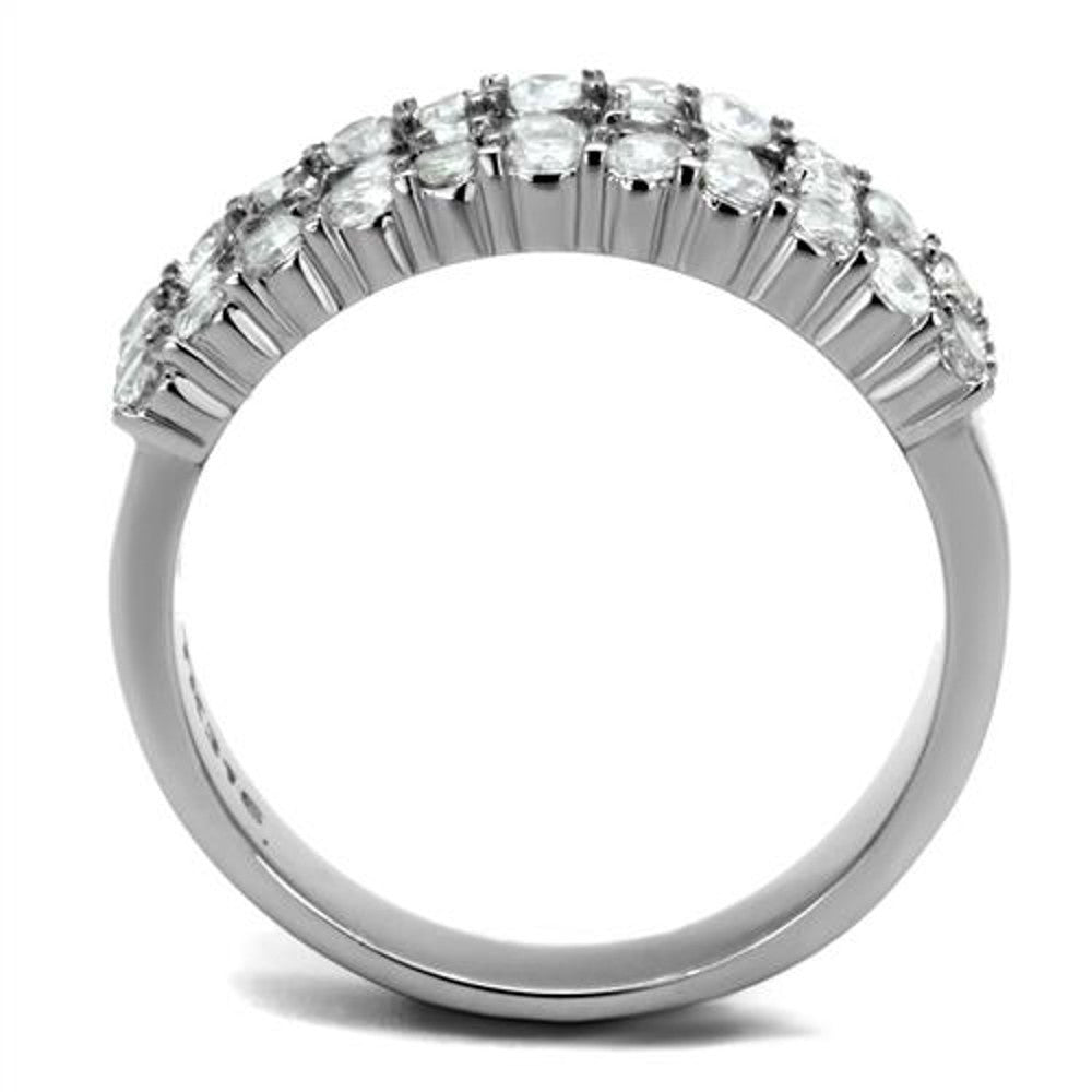 ARTK2866  Stainless Steel 1.77 Ct Cubic Zirconia Cocktail Fashion Ring Women's Size 5-10