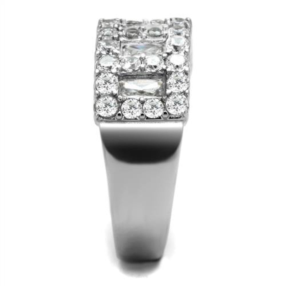 ARTK2866  Stainless Steel 1.77 Ct Cubic Zirconia Cocktail Fashion Ring Women's Size 5-10