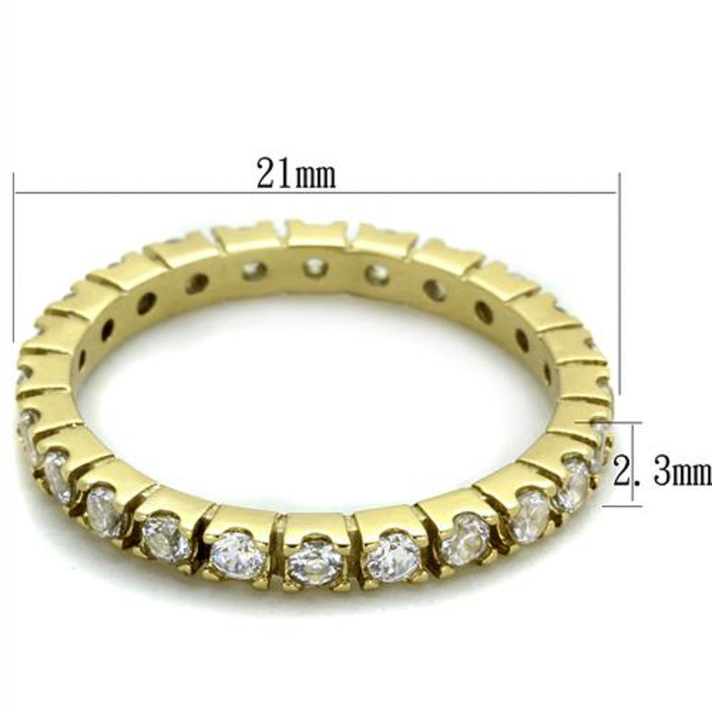 ARTK45202G Women's Round Cut 14k GP AAA CZ Eternity Anniversary Wedding Ring Band