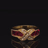 1.50 Carat Ruby Red Cubic Zirconia Gold Plated Stainless Steel Fashion Ring 