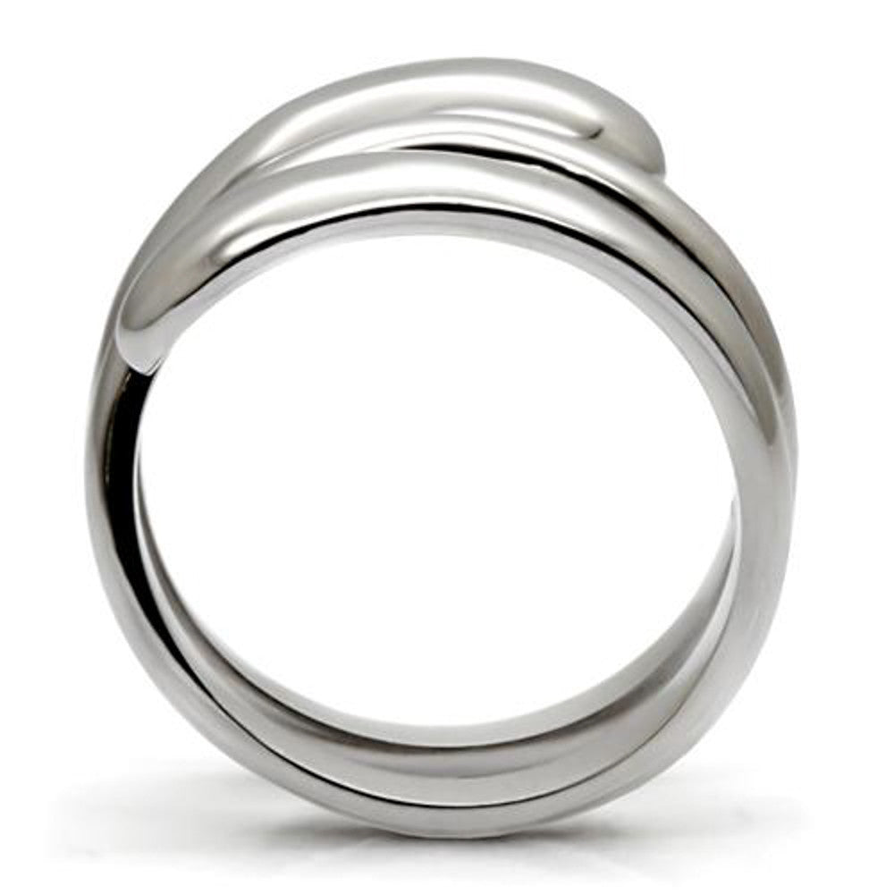 ARTK037 Stainless Steel High Polished Coil Style Women's Fashion Cocktail Ring Size 5-10