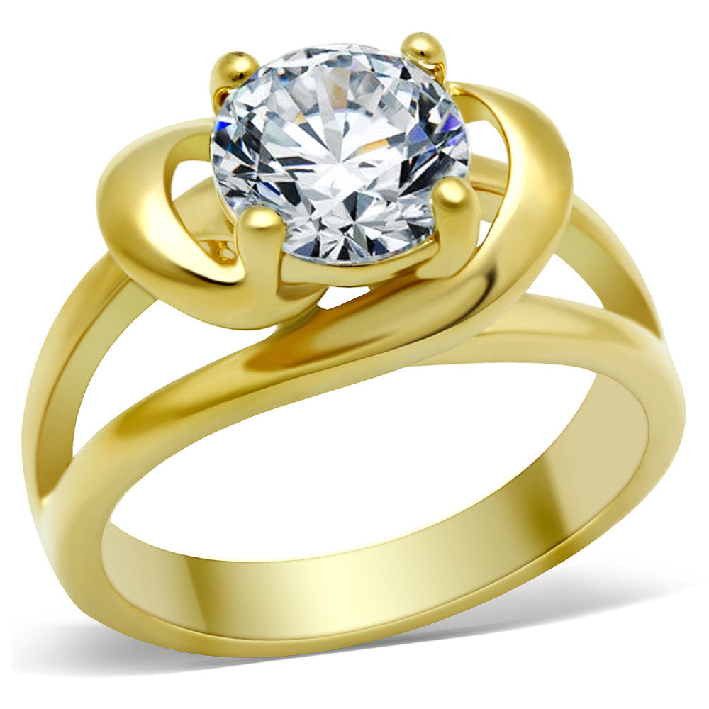 2.0 Ct Round Brilliant Cut CZ 14k Gold Plated Engagement Ring Women's Size 5-10