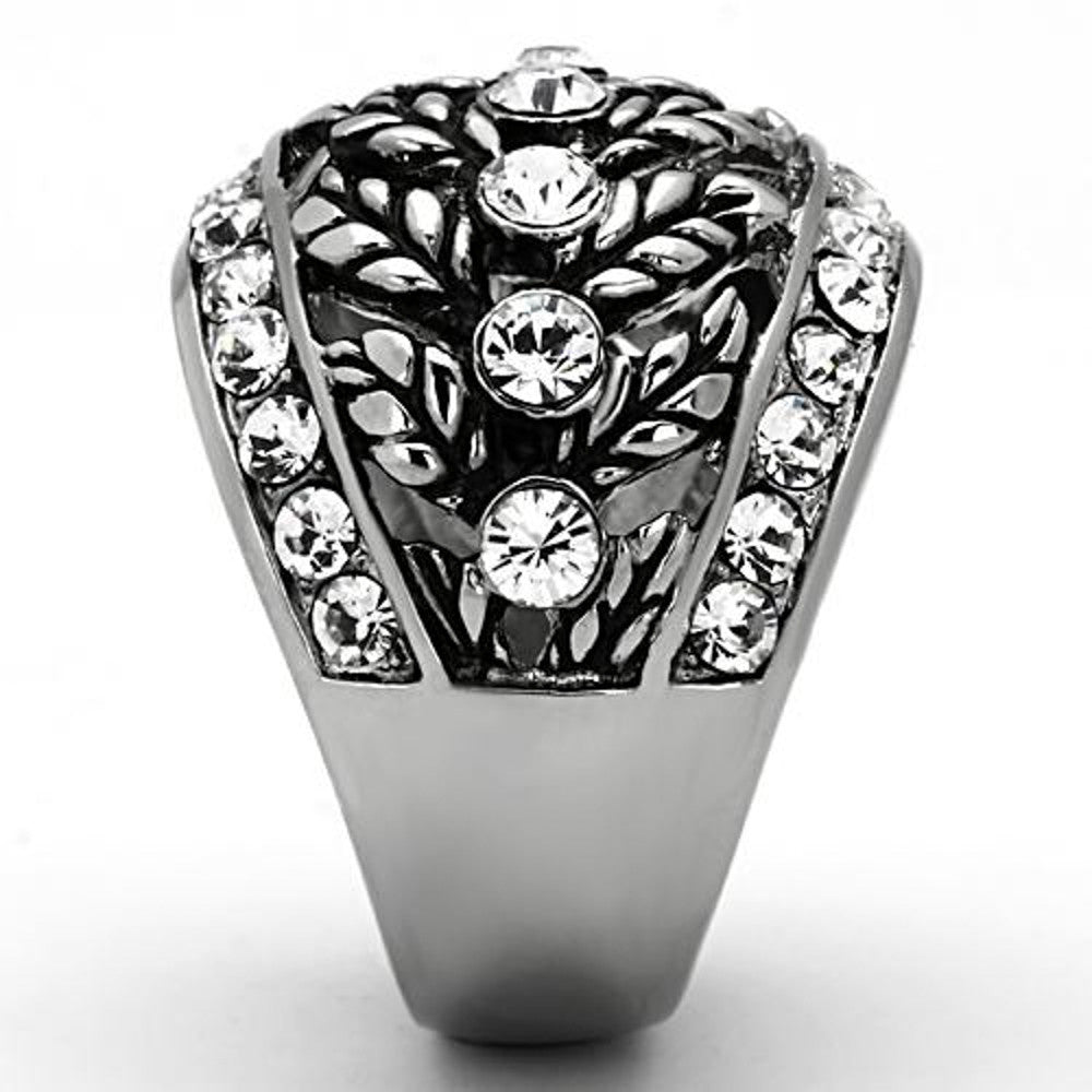 ARTK1015  Stainless Steel Stunning Women's Crystal Antique Dome Fashion Ring Size 5-10