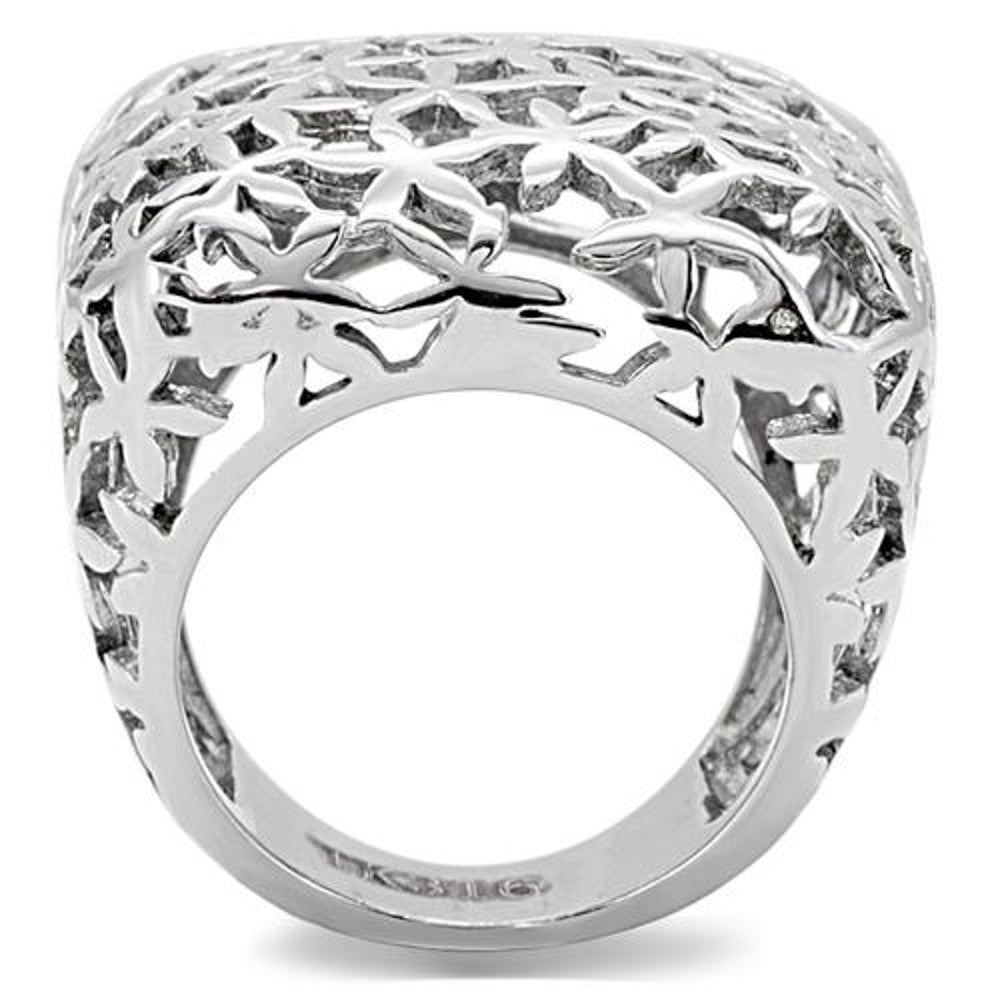 ARTK133 Stainless Steel 316 High Polished 25mm Wide Square Fashion Ring Women's Sz 5-10