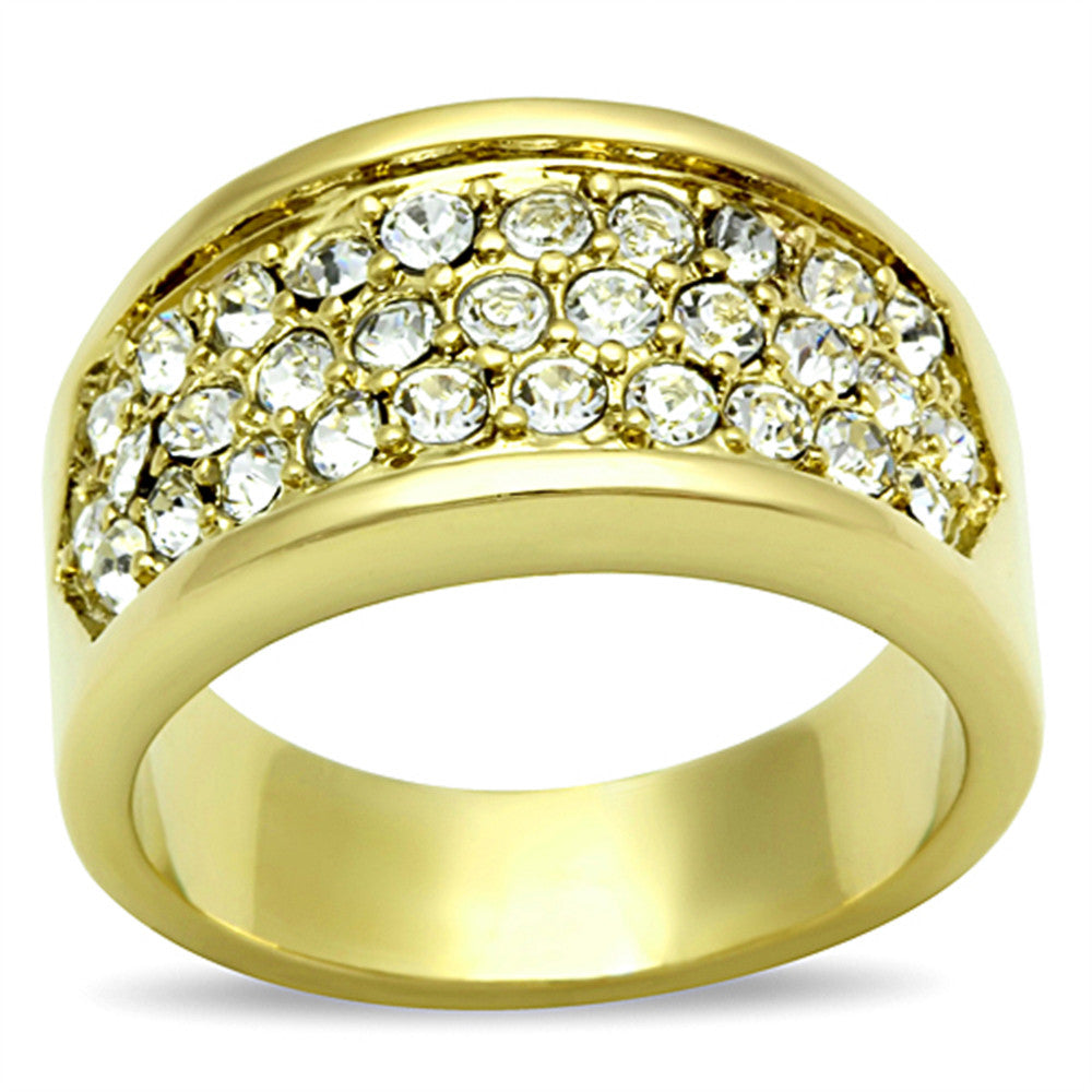 .63 CT Crystal 14K Gold Ion Plated Cocktail Fashion Ring Size 5-10