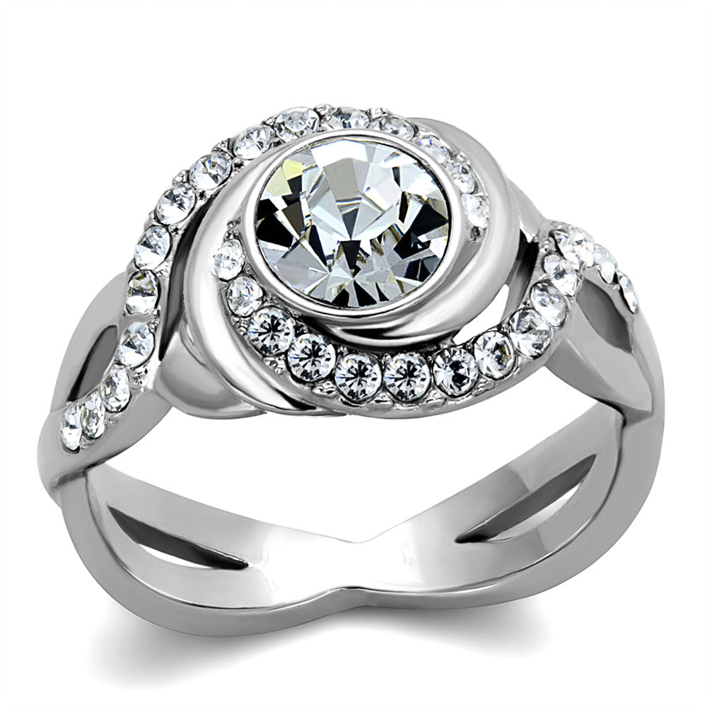 2.18 CT ROUND CUT AAA ZIRCONIA STAINLESS STEEL ENGAGEMENT RING WOMEN'S SIZE 5-10