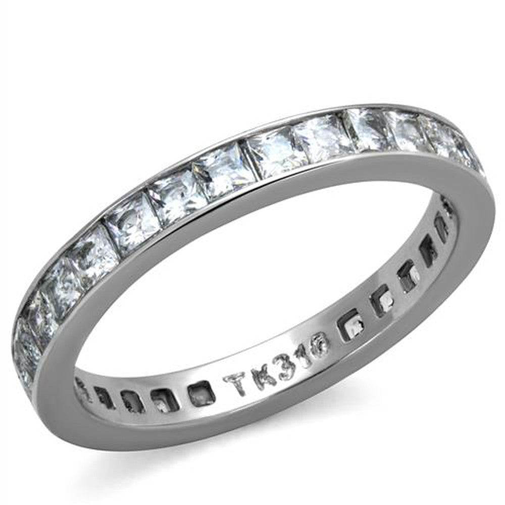 Women's Princess Cut AAA CZ Eternity Anniversary Wedding Ring Band Size 5-10