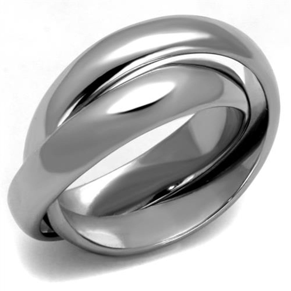 ARTK2498 Women's High Polished Stainless Steel Intertwined Fashion Ring Bands Size 5-10