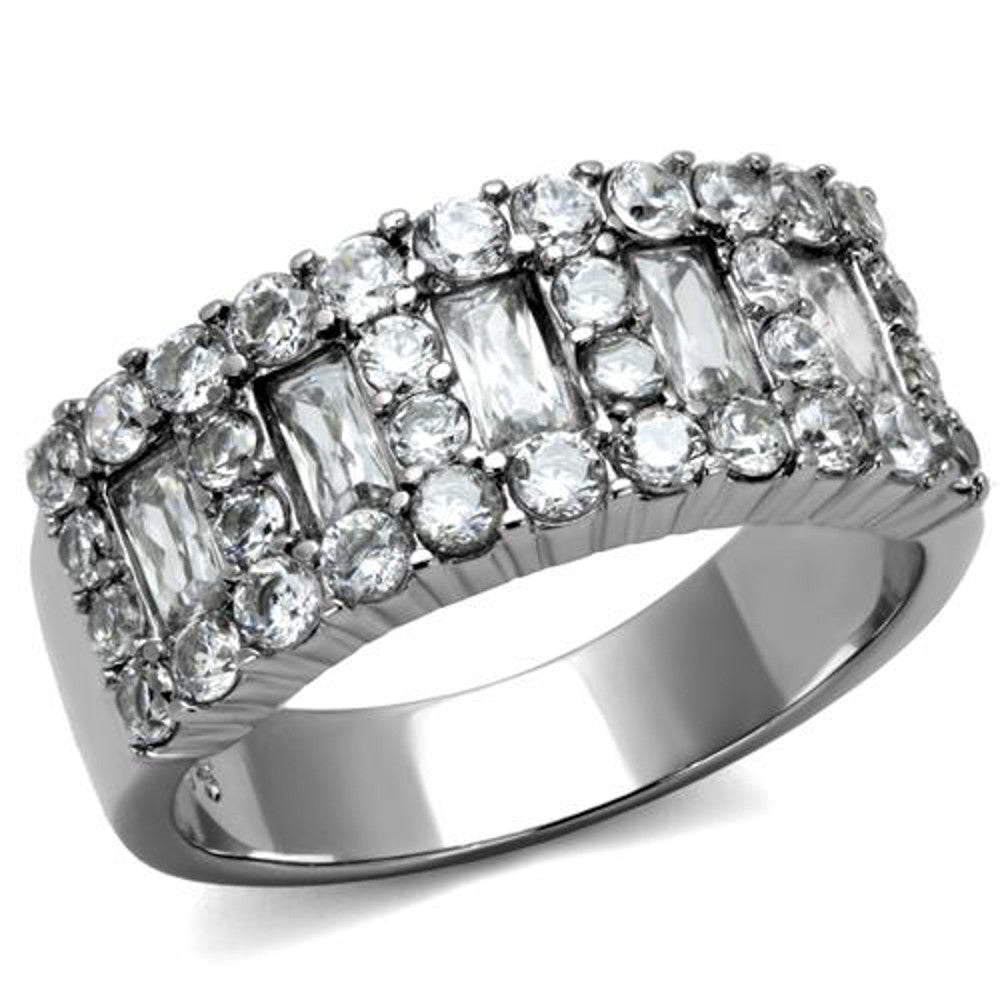 1.77 Ct Cubic Zirconia Stainless Steel Cocktail Fashion Ring Women's Size 5-10