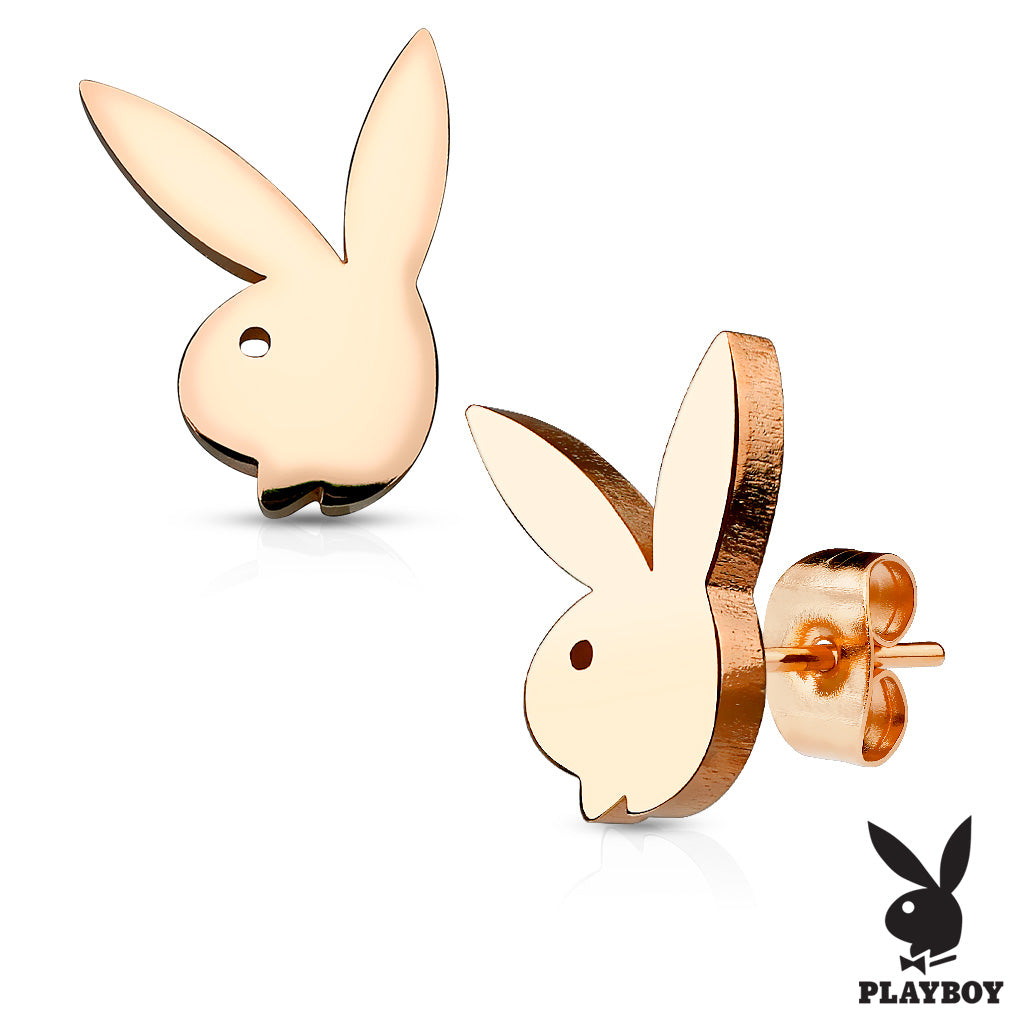 MJ-SE2472 Playboy Bunny 316L Stainless Steel Earring Studs Pair