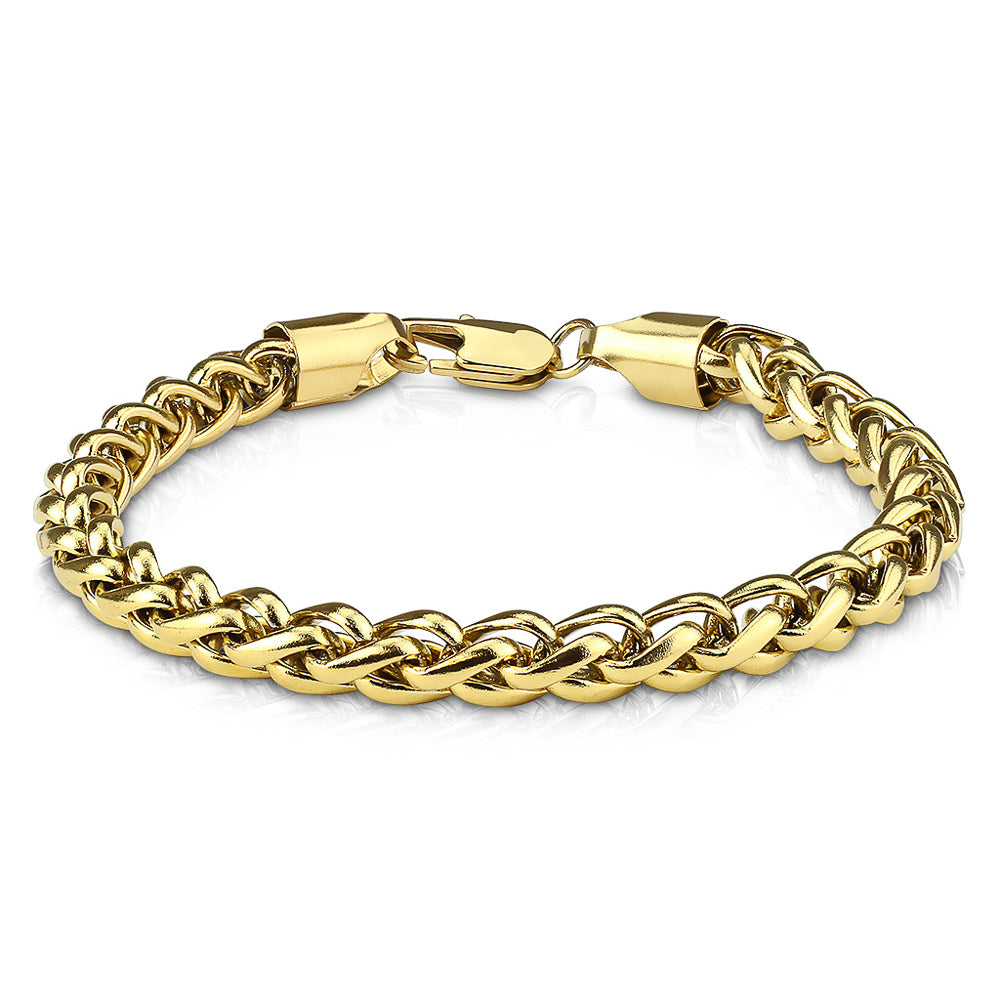 MJ-SSB-0760 Round Spiga Chain Stainless Steel Bracelets