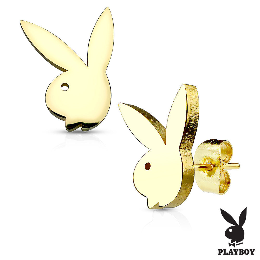 MJ-SE2472 Playboy Bunny 316L Stainless Steel Earring Studs Pair