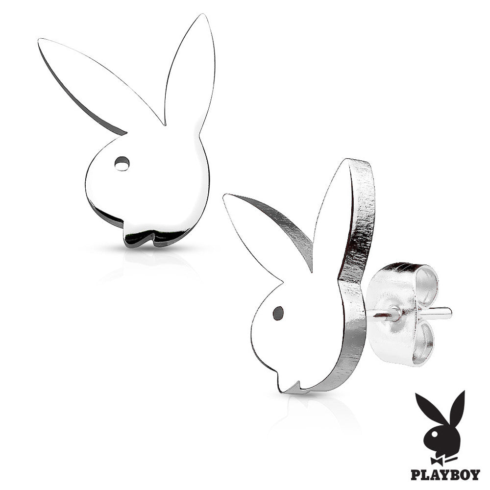 MJ-SE2472 Playboy Bunny 316L Stainless Steel Earring Studs Pair